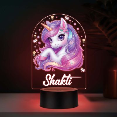 Personalized Unicorn UV Print 3D Night Light – 7 Color Changing LED Acrylic Lamp